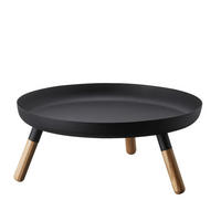 TABLETT-TISCH Plain schwarz 32/13/32cm flach klein - Schwarz, Metall (32/32/13cm) - Yamazaki