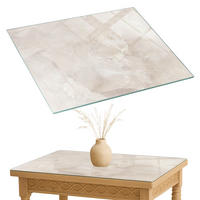 TISCHPLATTE 80x60 cm Marmorstrukturmuster - Creme, Glas (0.4/80/60cm) - TULUP