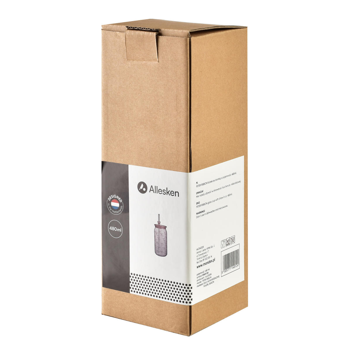 TRINKGLAS Peter Ribbon Transparent 7,5x7,5x15 cm Glas - Transparent, Glas (0.48L) - Mondex