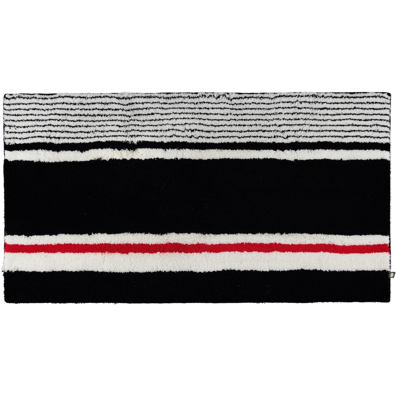 BADTEPPICHE MARITIM SCHWARZ-WEISS-CARMIN - 789 - Schwarz, Textil (70/130cm) - Rhomtuft