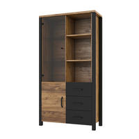 GESCHIRRSCHRANK Lyam Holz und Schwarz - Schwarz, Holzwerkstoff (101/191/43cm) - Petits-meubles