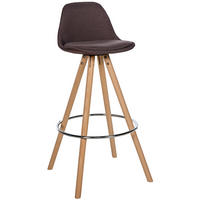 BARHOCKER PALMA Braun Stoff Braun - Braun, Holz/Textil (38/99/44cm) - DELUKE