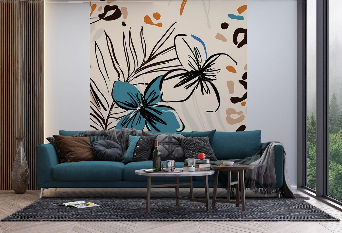 FOTOTAPETE Blumenmuster 270 x 225 cm - Multicolor, Papier (270/225cm) - Sanders & Sanders