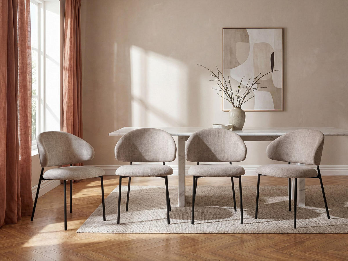 STUHL - 51 cm x 54.5 cm - stoff - taupe Vosinia - Taupe, Textil (51/75/54.5cm) - Vente-Unique