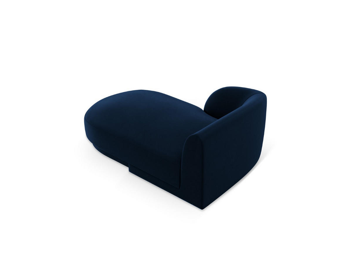 CHAISELONGUE links Miley aus Samt königsblau - Blau, Textil (90/70/156cm) - Micadoni