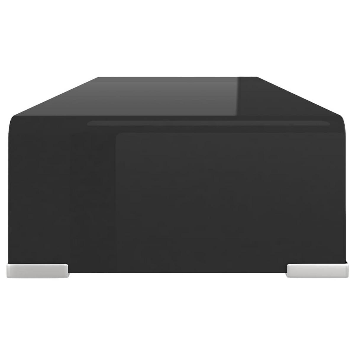 TV-TISCH/BILDSCHIRMERHÖHUNG Glas Schwarz 60/25/11 Cm - Schwarz, Glas (25/60/11cm) - vidaXL