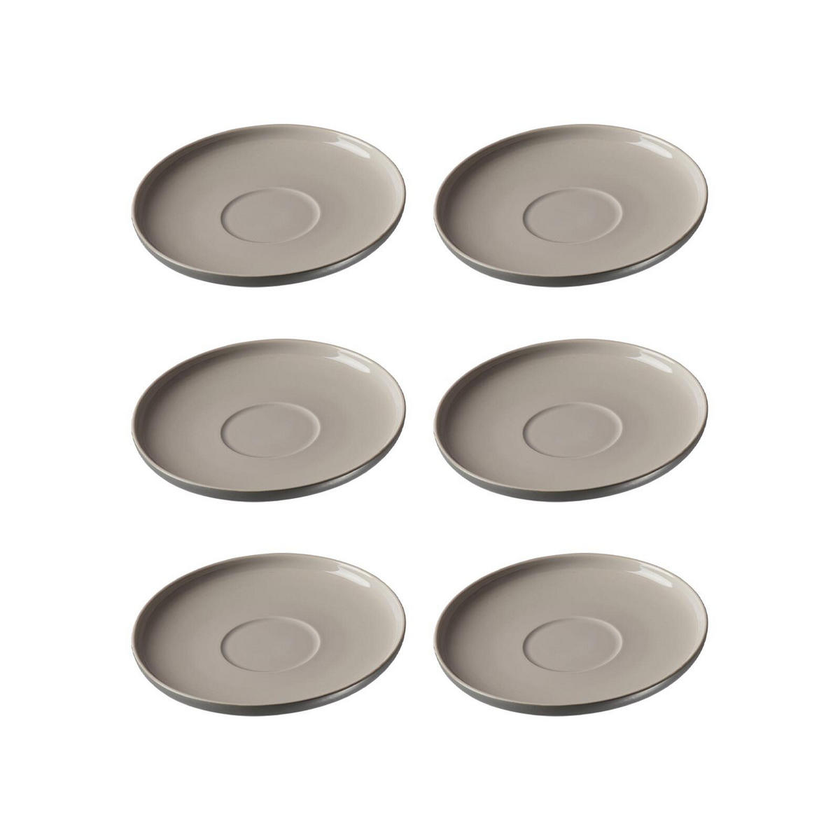 KAFFEEUNTERTASSEN Jasper grau ø 15.0 cm 6er Set - Grau, Keramik (15cm) - Ritzenhoff Breker