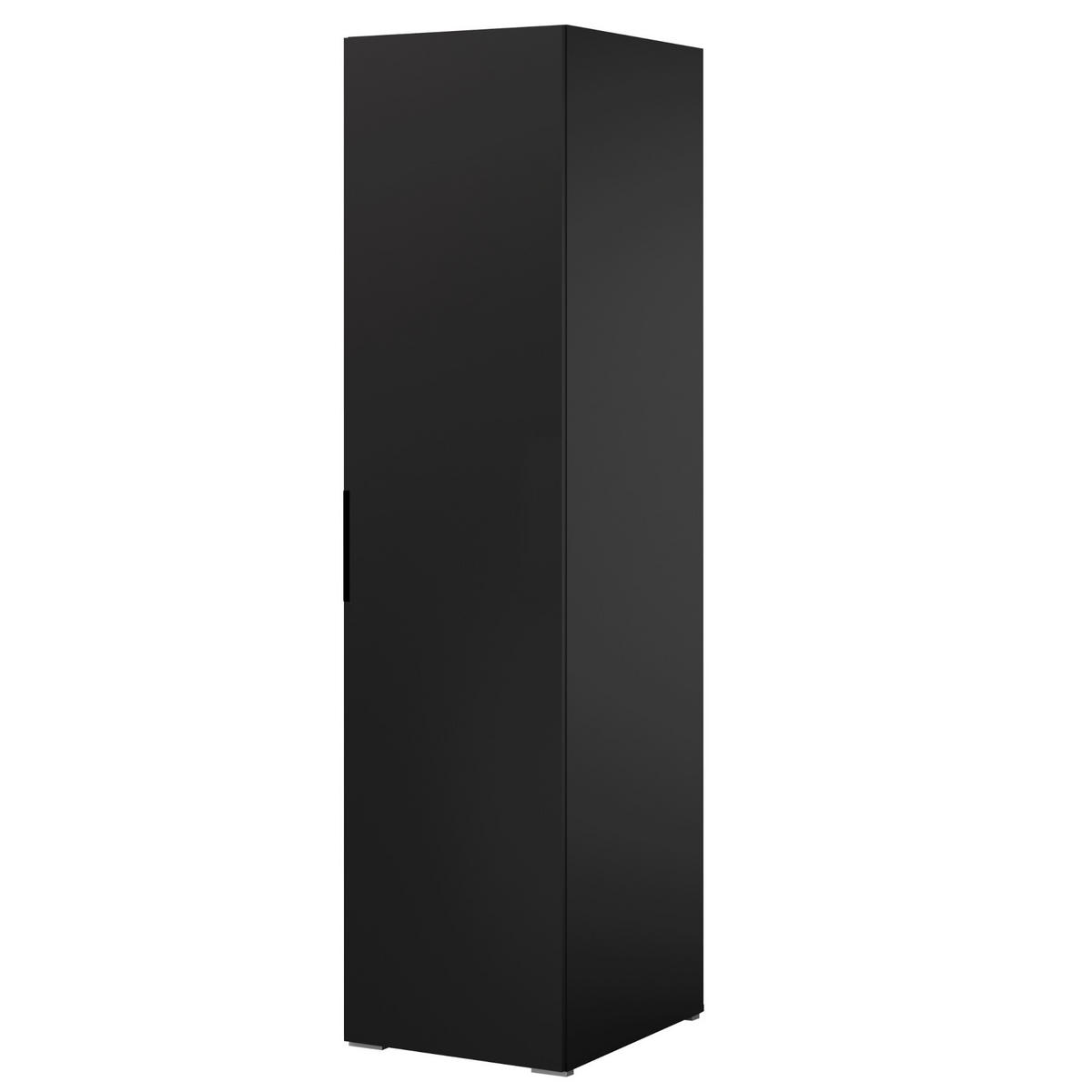 DREHTÜRENSCHRANK Napoli 1D 50 Schwarz (schwarzer oder goldener Griff) - Silberfarben/Schwarz, Holzwerkstoff/Kunststoff (50/35/60cm) - mzm24