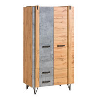 DREHTÜRENSCHRANK BRANDO 90,1/187,1/55,3cm 2-türig Eiche Wotan - Eiche Wotan/Grau, Holzwerkstoff (90.1/187.1/55.3cm) - MASSENO