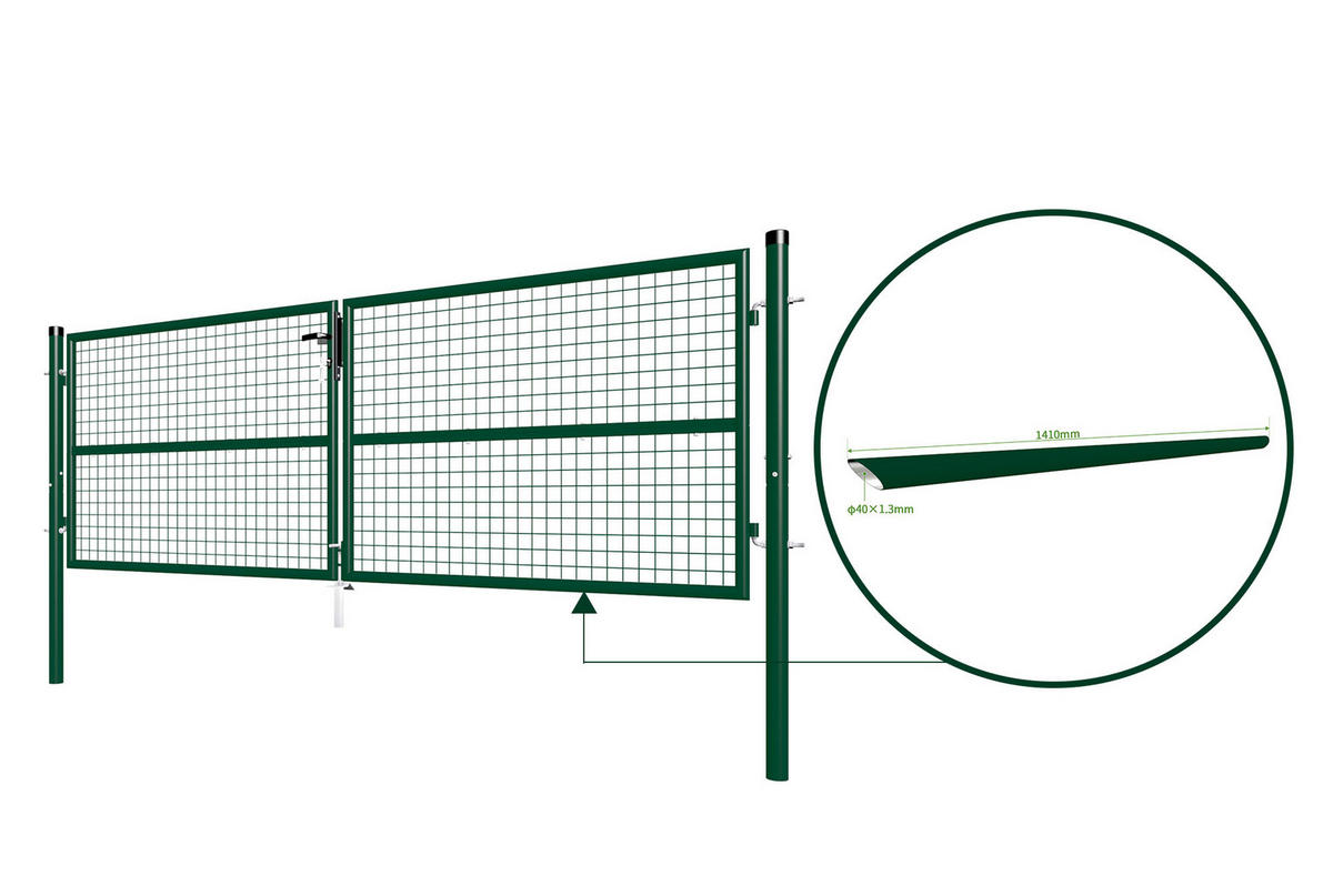 ZAUNTOR Olga Grün 3m H.100cm - Grün, Metall (306/106cm) - Casanoov