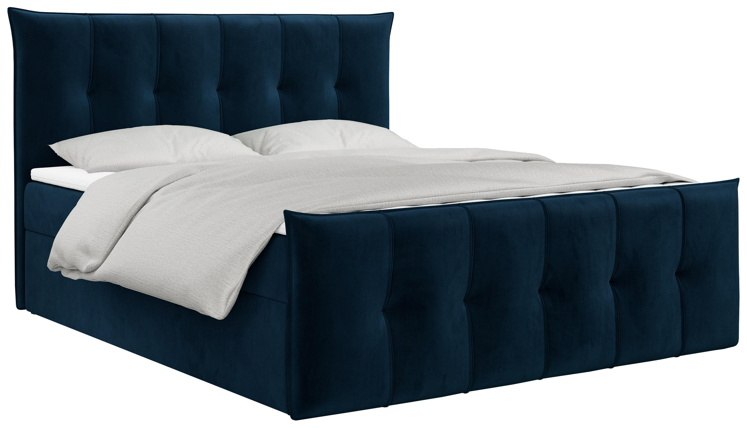 BOXBETT PREMIUM 11 160/200 Dunkelblau Velvet - H3 - Dunkelblau, Holz/Textil (160/200cm) - MKS
