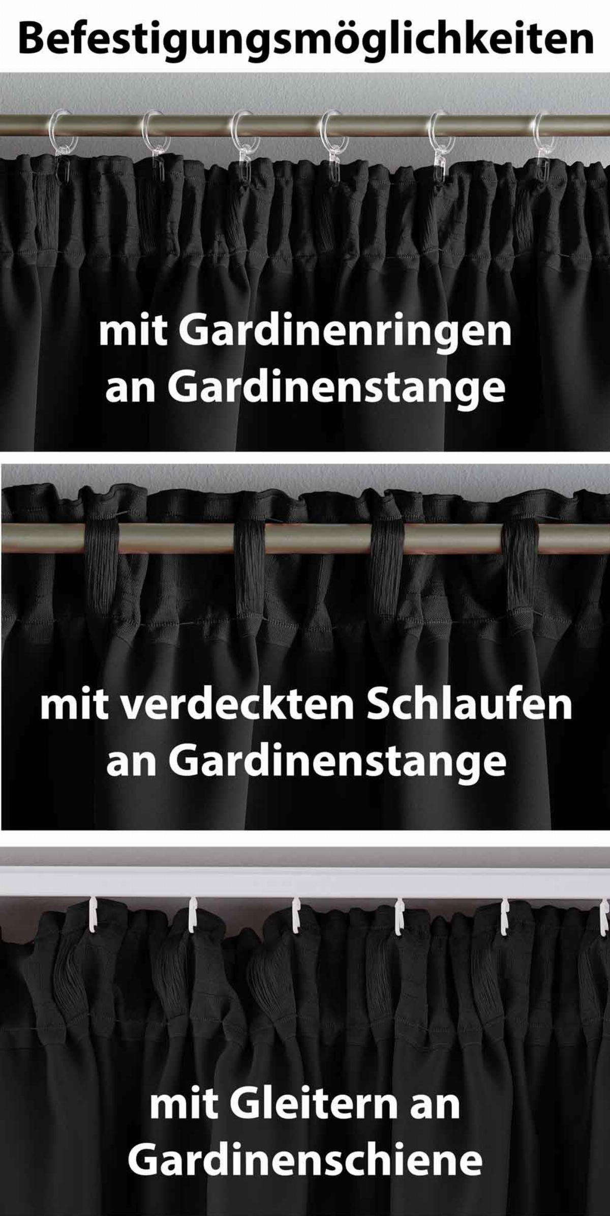 VORHANG »NewYork« HxB 245x140 cm Schwarz - Schwarz, Textil (140/245cm) - Gardinenbox