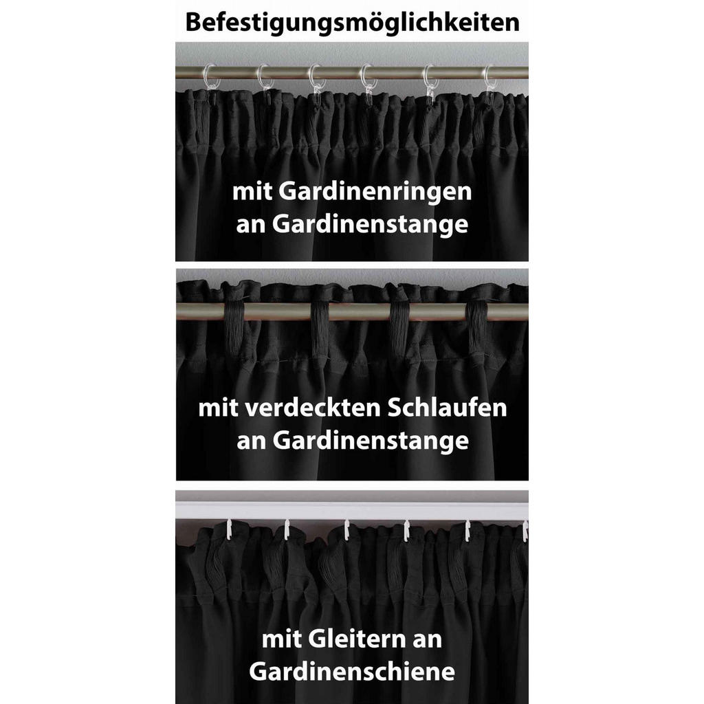 Thumbnail - Gardinenbox Vorhang, Schwarz, Textil, 295x245 cm, Oeko-Tex® Standard 100, Wohntextilien, Gardinen & Vorhänge, Verdunkelu...