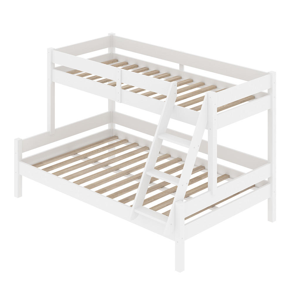 ETAGENBETT Everest Weiß 120x200/80x200 cm - Weiß, Holz (120/200cm) - VitaliSpa
