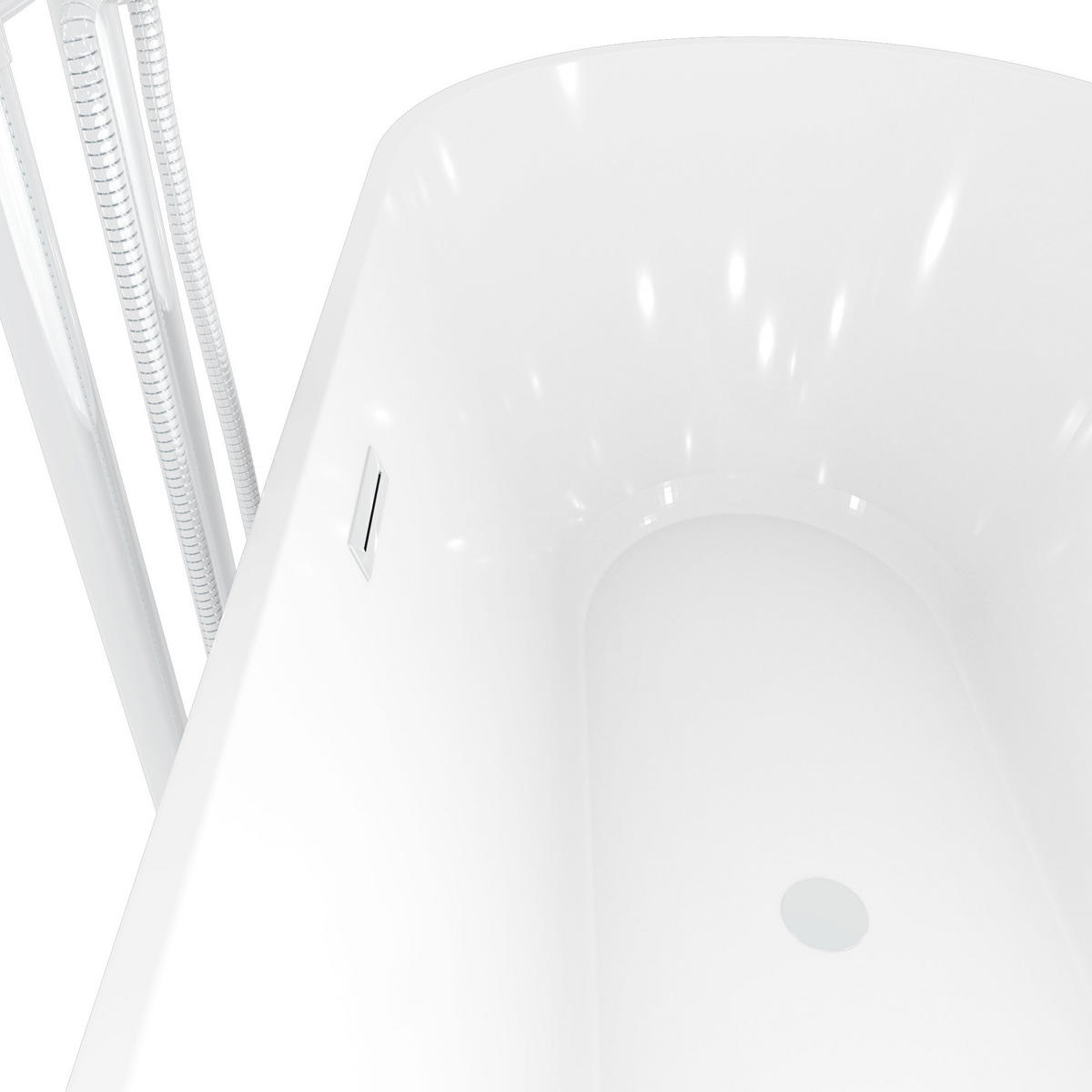 FREISTEHENDE Badewanne Wanne F01 170x80cm mit Armatur AF02 - Weiß, Glas/Kunststoff (80/58/170cm) - AcquaVapore by Sandra Jentho