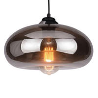 HÄNGELEUCHTE Ellipse, Rauchgrau, 14cm - Grau, Glas (14/28/14cm) - KOSILUM