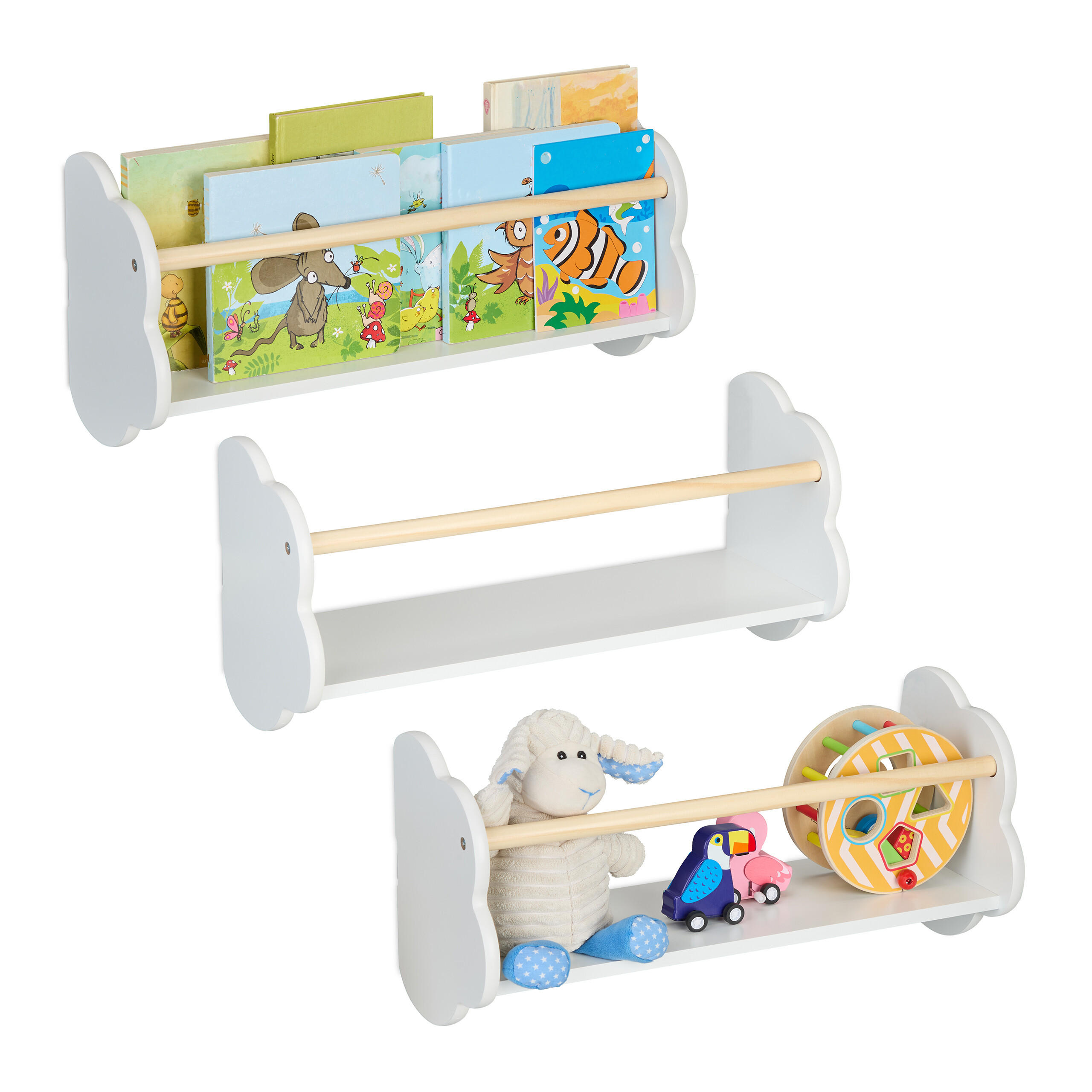 RAFT alb natur set-3 piese copii de perete design nor