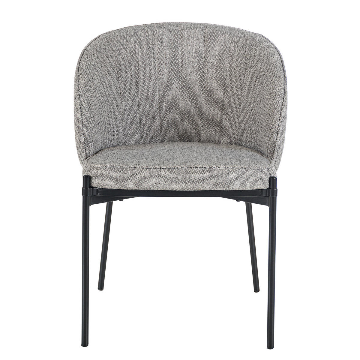 ARMLEHNENSTUHL - Webstoff / Stahl - Greige/Schwarz, Textil (56/81/57cm) - home24