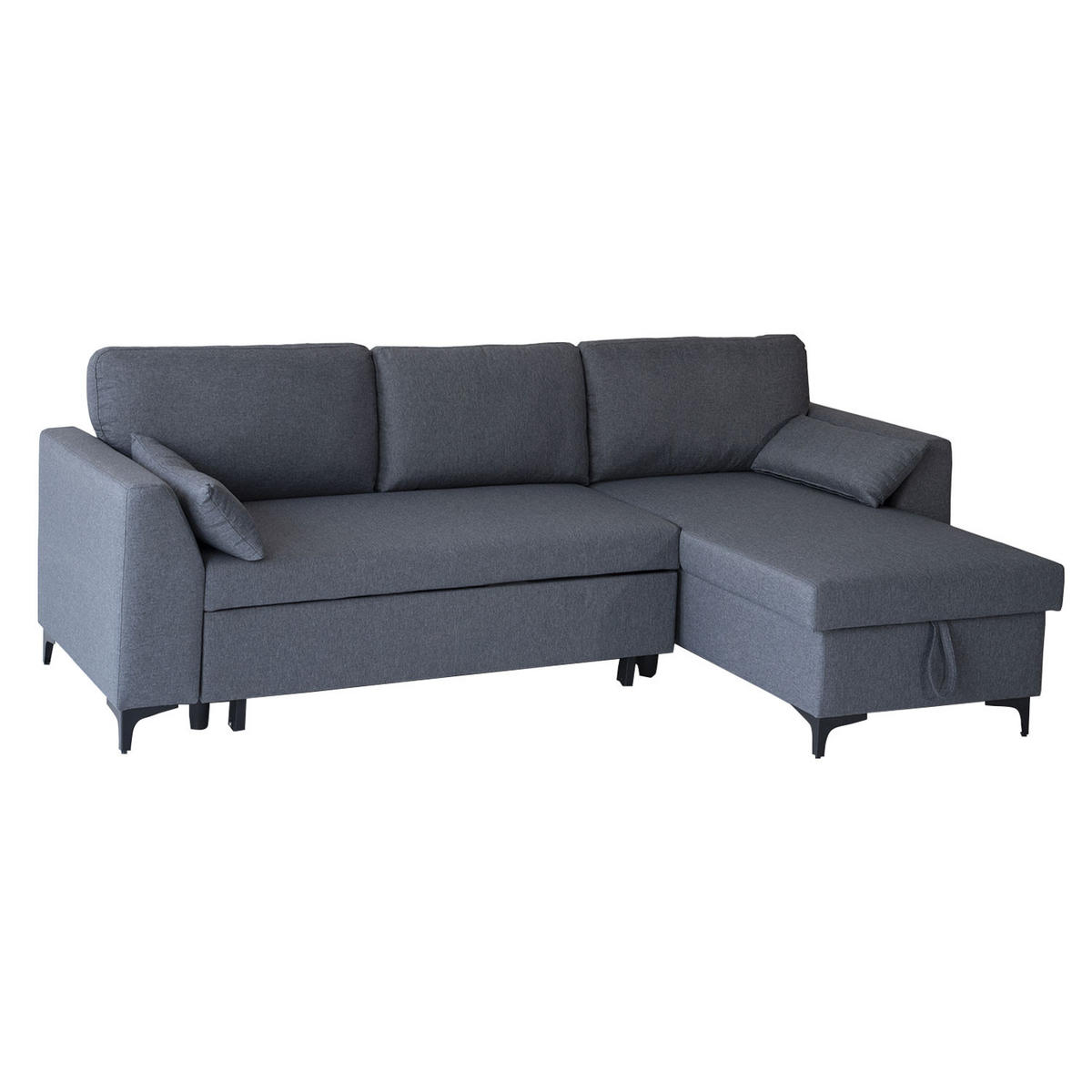 ECKSOFA LOGAN Grau 3 Plätze - Grau, Textil (145/236cm) - Happy Garden