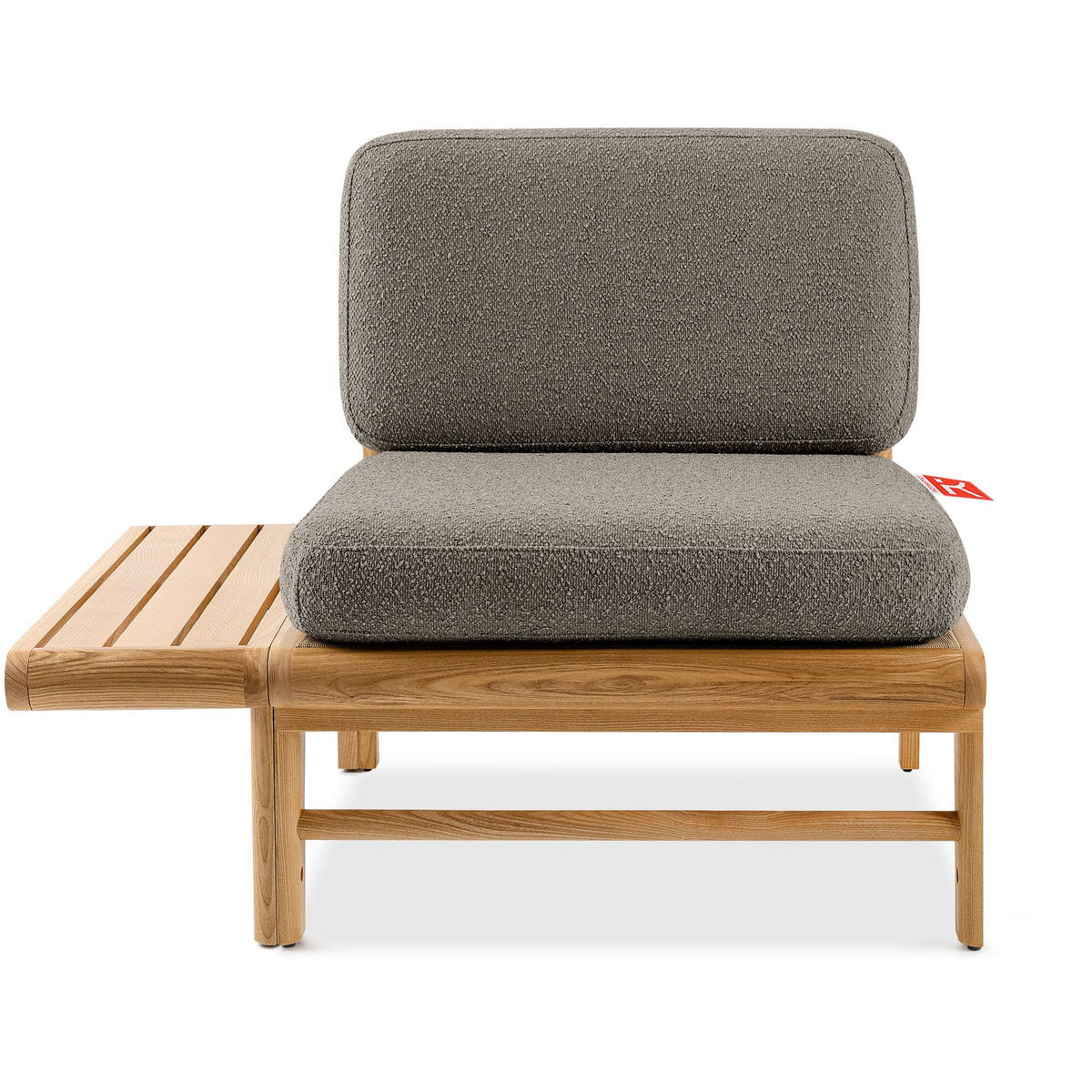 LOUNGESOFA ATREDA links - Grau, Holz/Textil (230/74/175cm) - KONSIMO®