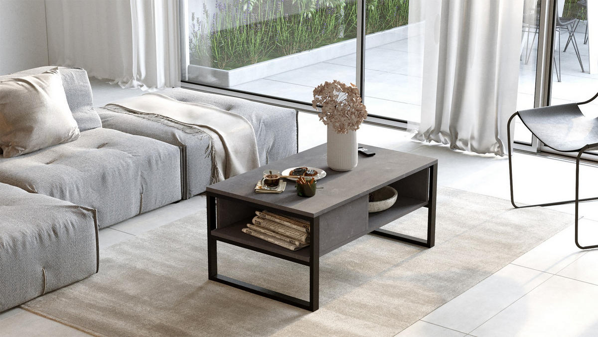 COUCHTISCH ml34 Grau - Grau, Holz (100/59/44cm) - Habitat Garten