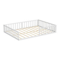 BODENBETT AUS METALL Minno Weiß 205 x 145 cm ohne Matratze - Weiß, Metall - VitaliSpa