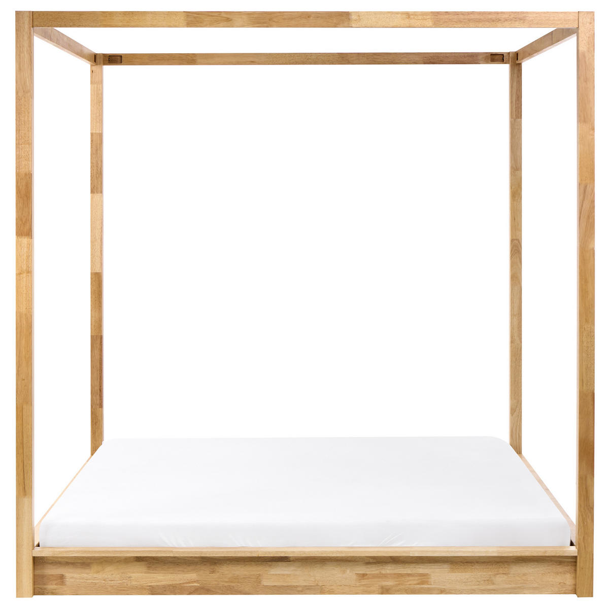 NEBESOVÁ POSTEL Dřevo 180/200 cm Světle hnědá Herliere - světle hnědá, dřevo (180/200cm) - Beliani