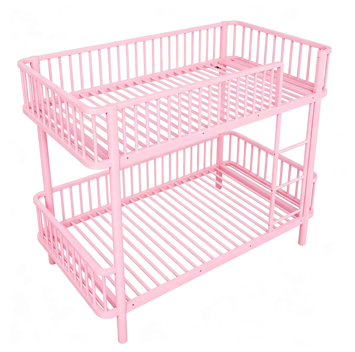 ETAGENBETT aus Metall 90x200 cm Pink mit Sicherheitsgeländern - Pink, Metall (90/200cm) - Modfu