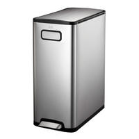 MÜLLEIMER Zur Abfallscheidung Aus Gebürstetem Edelstahl 45 Liter 66 x 27,5 x 53,2 cm Edelstahl - Silberfarben, Metall (27.5/66/53.2cm) - PROREGAL