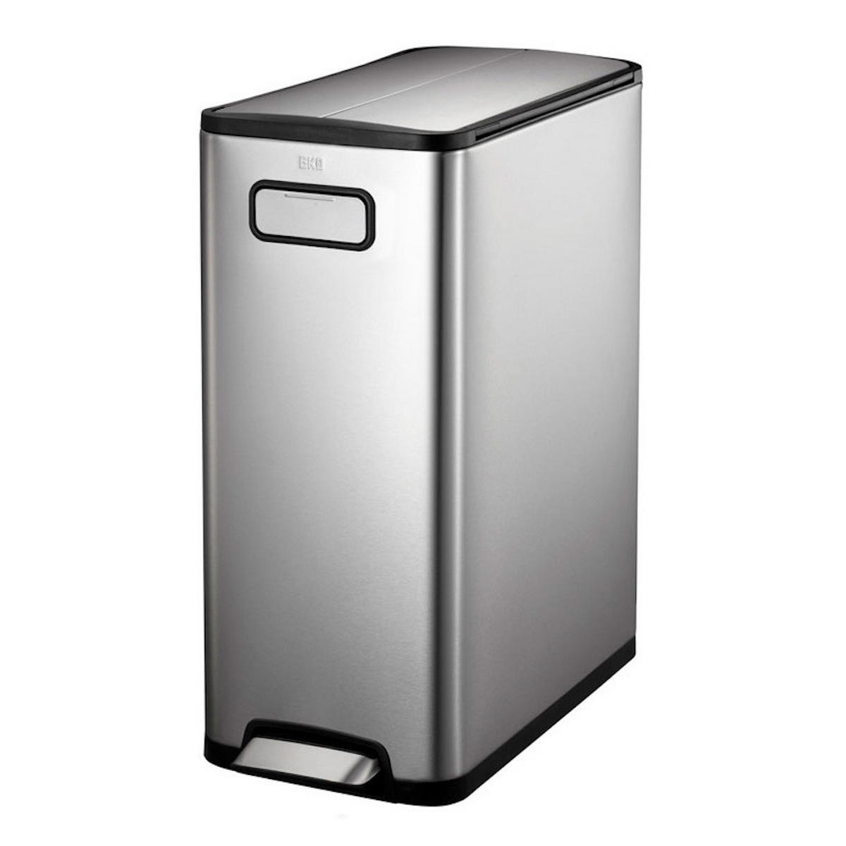 MÜLLEIMER Zur Abfallscheidung Aus Gebürstetem Edelstahl 45 Liter 66 x 27,5 x 53,2 cm Edelstahl - Silberfarben, Metall (27.5/66/53.2cm) - PROREGAL