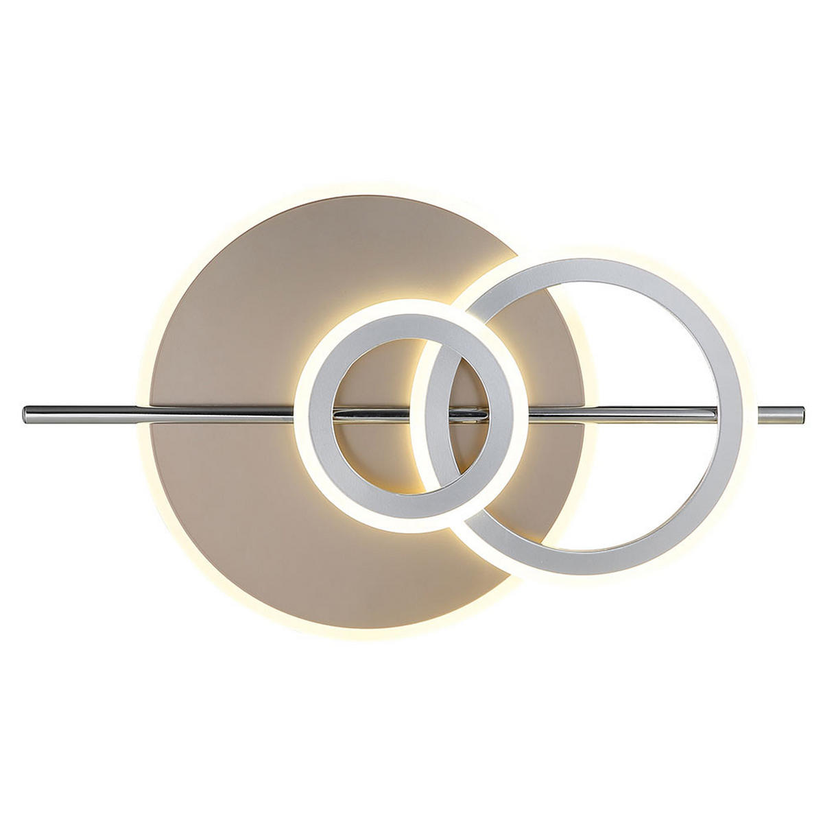 LED DECKENLEUCHTE NORRIS Champagner verchromt - Champagner, Metall (55/32/8.5cm) - Globo Lighting