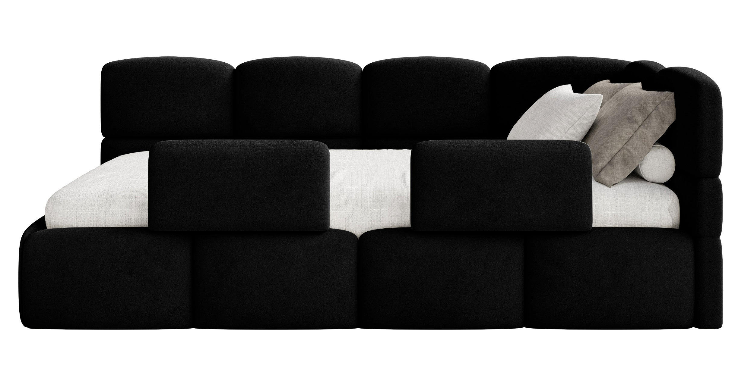 Selsey DĚTSKÁ POSTEL Cloudy černá 120 cm, velur