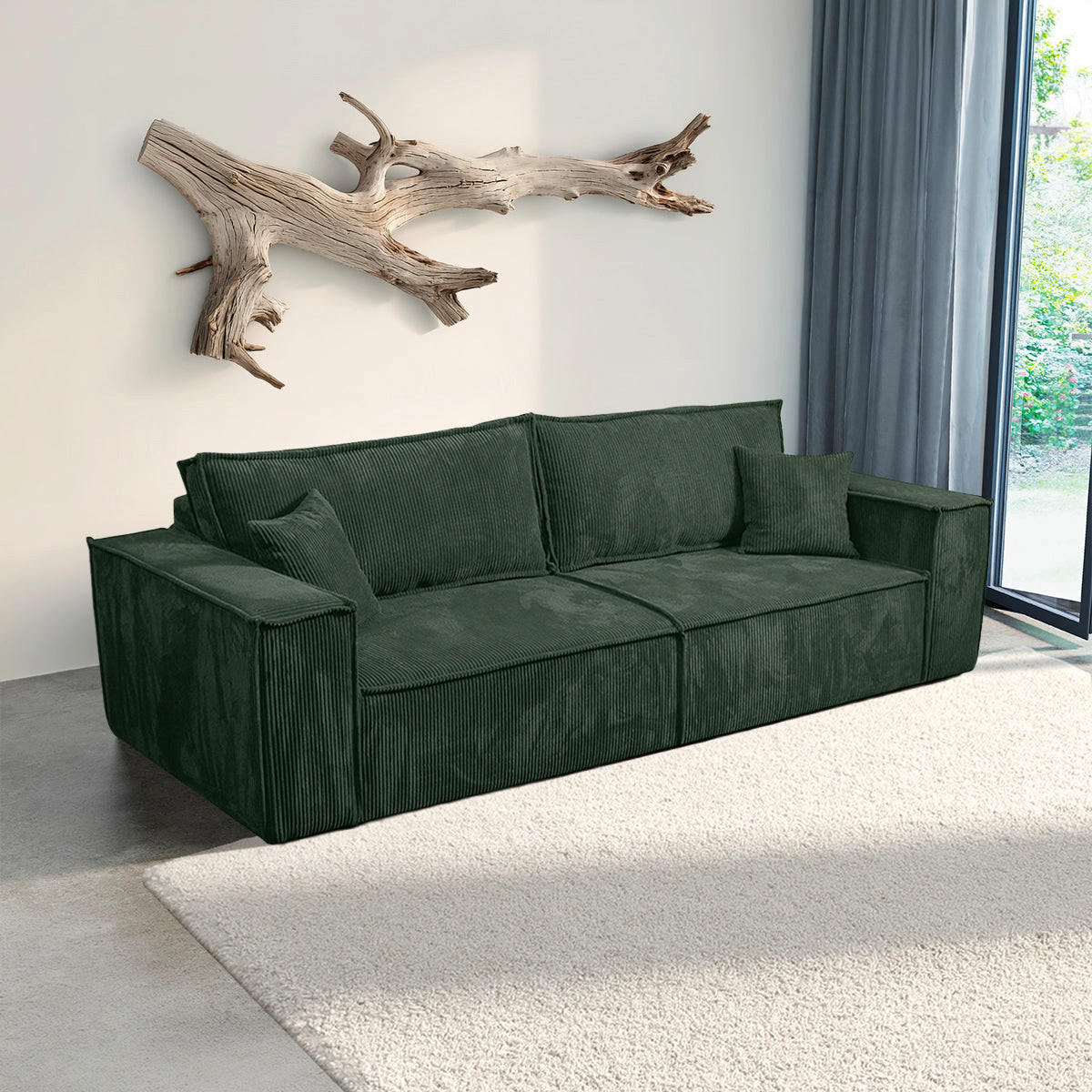 SOFA Isaac 4 Sitzplätze Tannengrün - Grün, Holzwerkstoff (255/85/105cm) - Petits-meubles