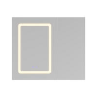 SPIEGELSCHRANK Weiß 70x60cm mit 3 Lichtfarben & Antibeschlag - Weiß, Glas (70/60/13.5cm) - SHOPENTRA