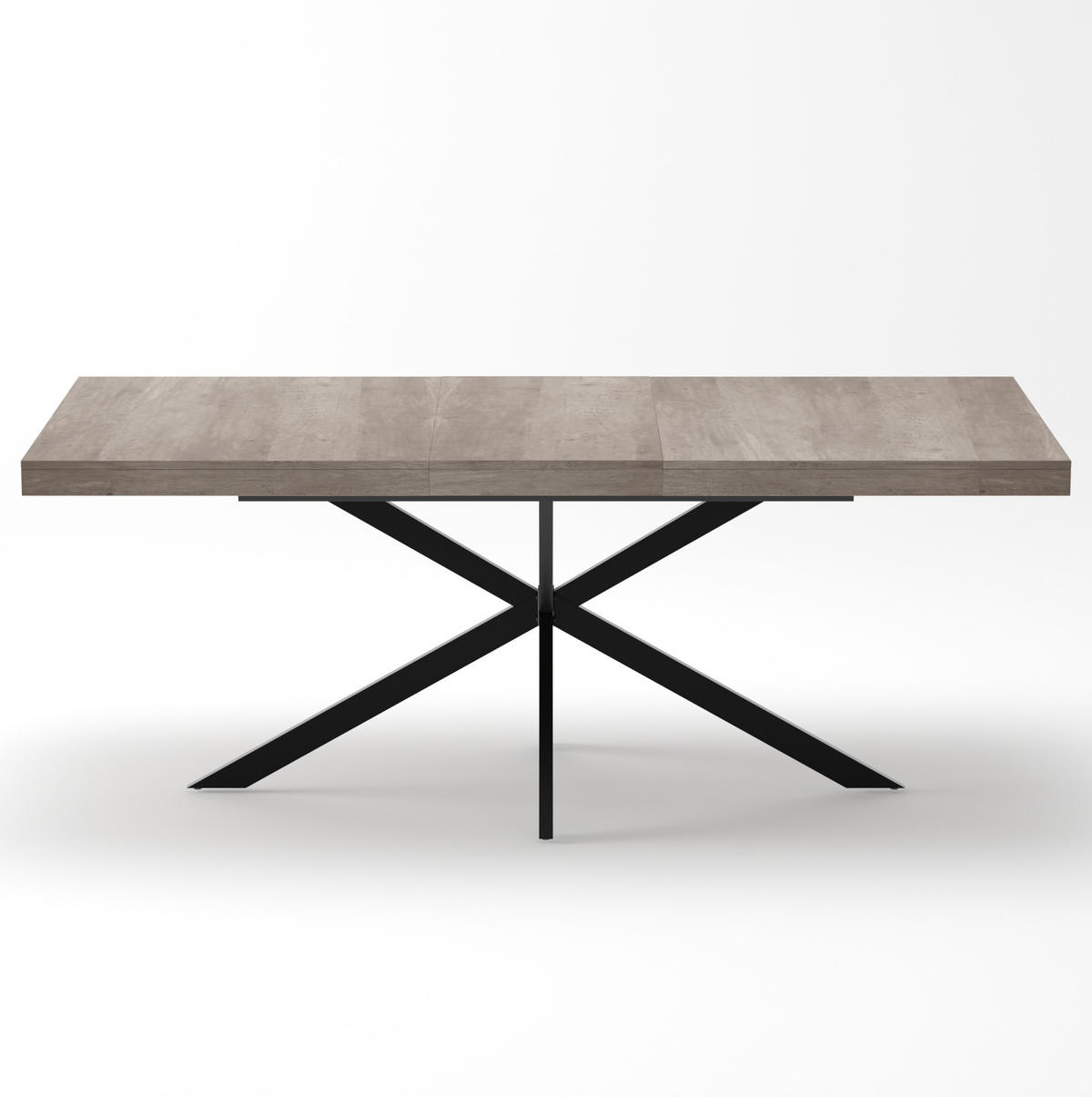 ESSTISCH 140-180/80/76 cm in Grau aus MDF mit Stauraum und Ausziehfunktion - Grau, Metall (80/160/76cm) - BEAOK