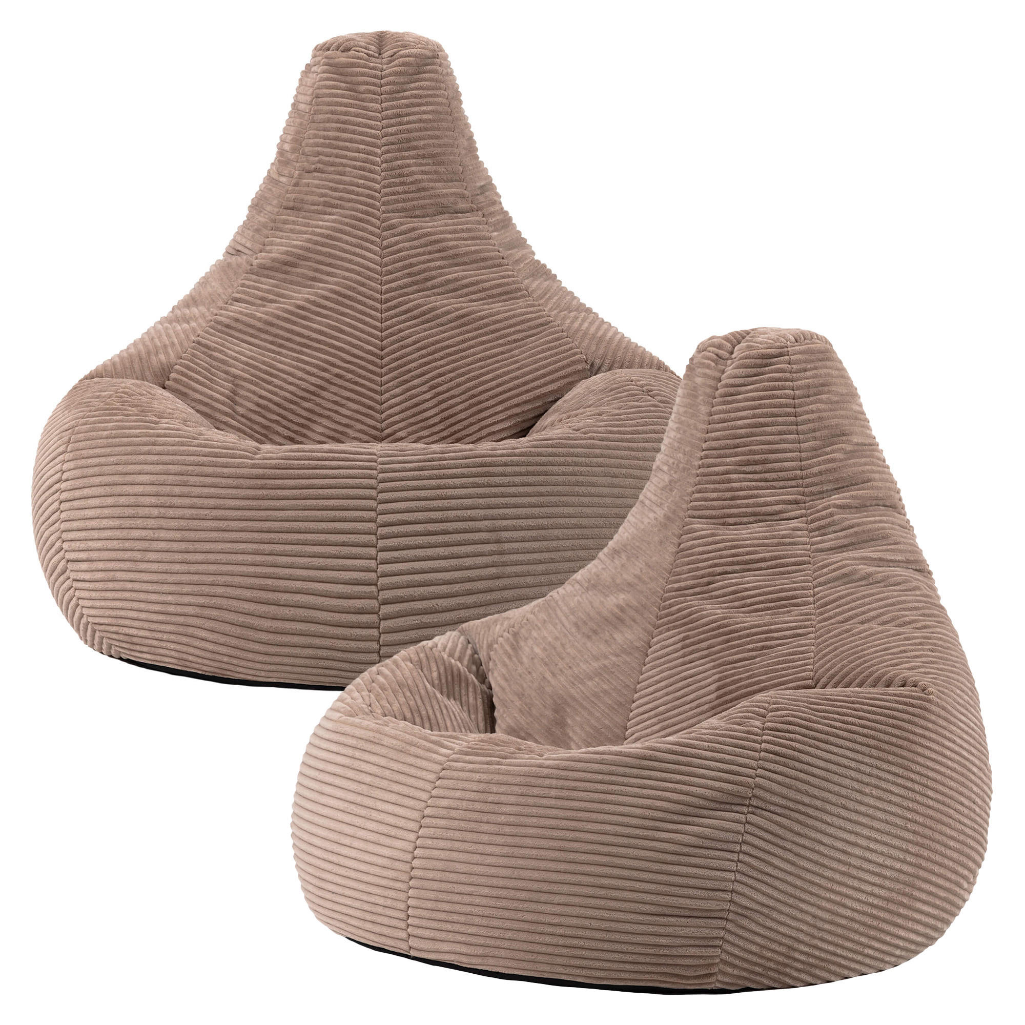SITZSACK Sessel aus Cord 2-tlg. - Mokka, Kunststoff (82/76/82cm) - icon