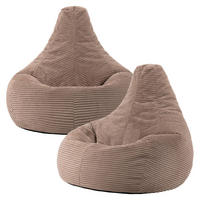 SITZSACK Sessel aus Cord 2-tlg. - Mokka, Kunststoff (82/76/82cm) - icon