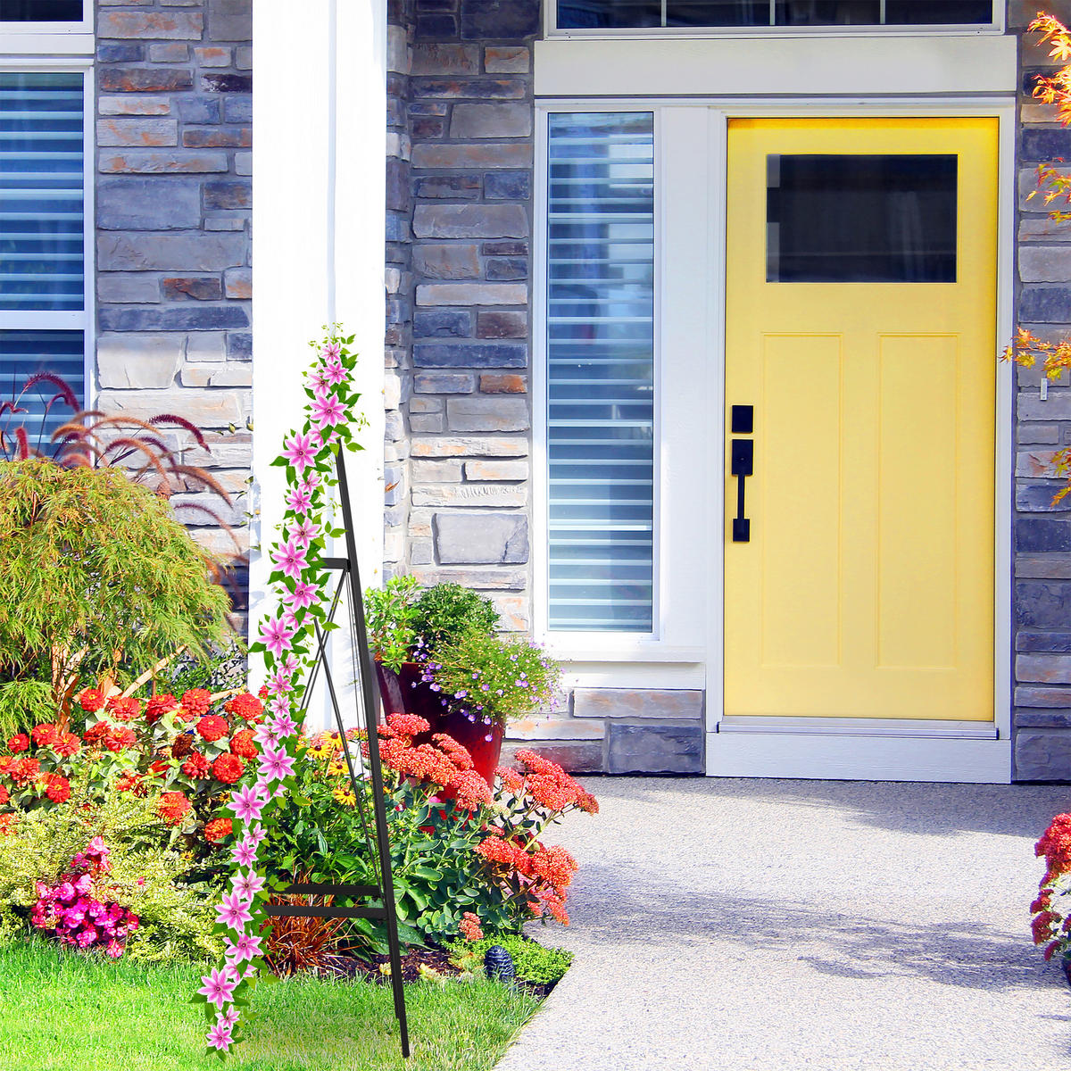 RANKHILFE - Schwarz, Metall (36/132/34cm) - Relaxdays