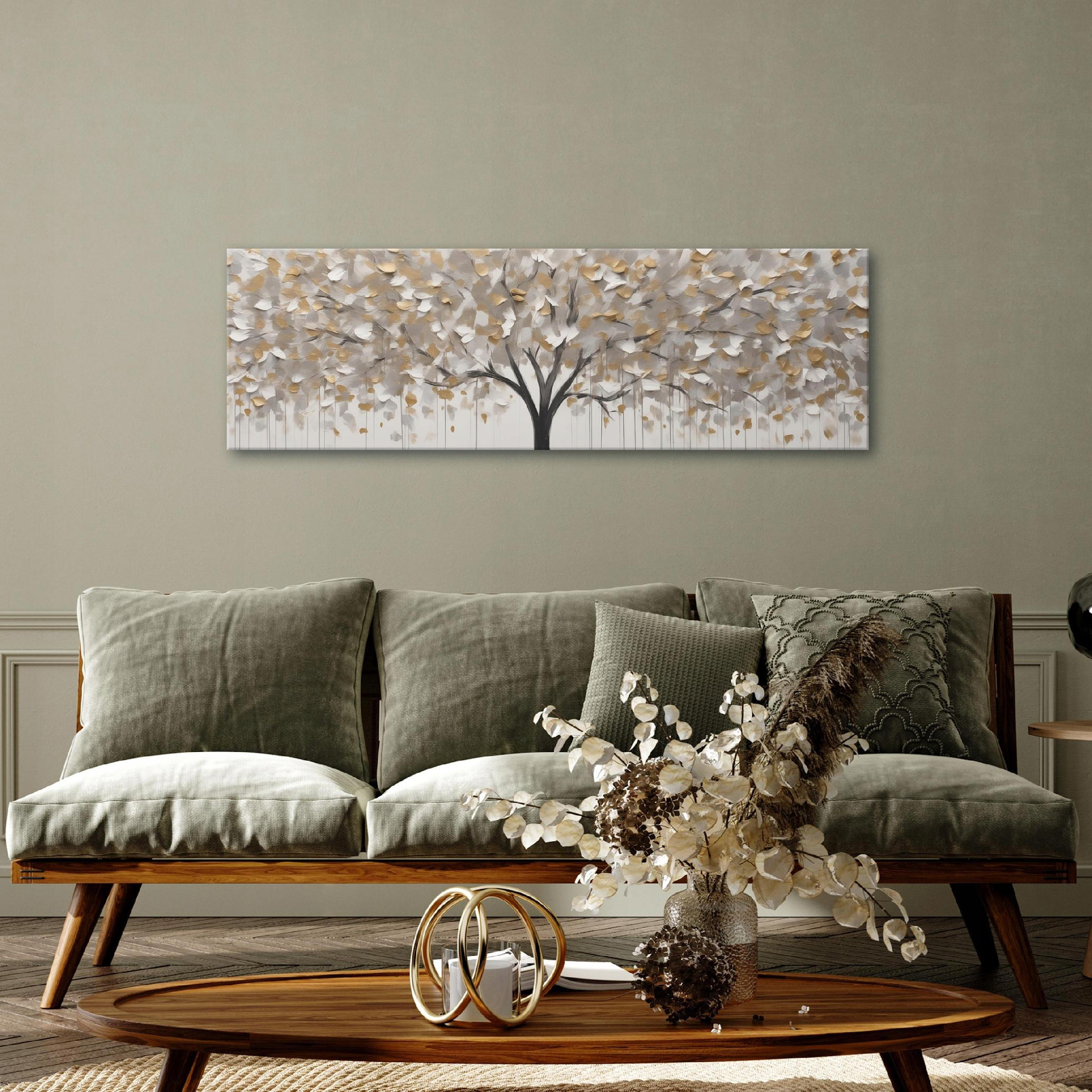 BILDER Abstrakt Baum Modern Wohnzimmer 145x45 - Multicolor, Holzwerkstoff (145/45cm) - Wallarena