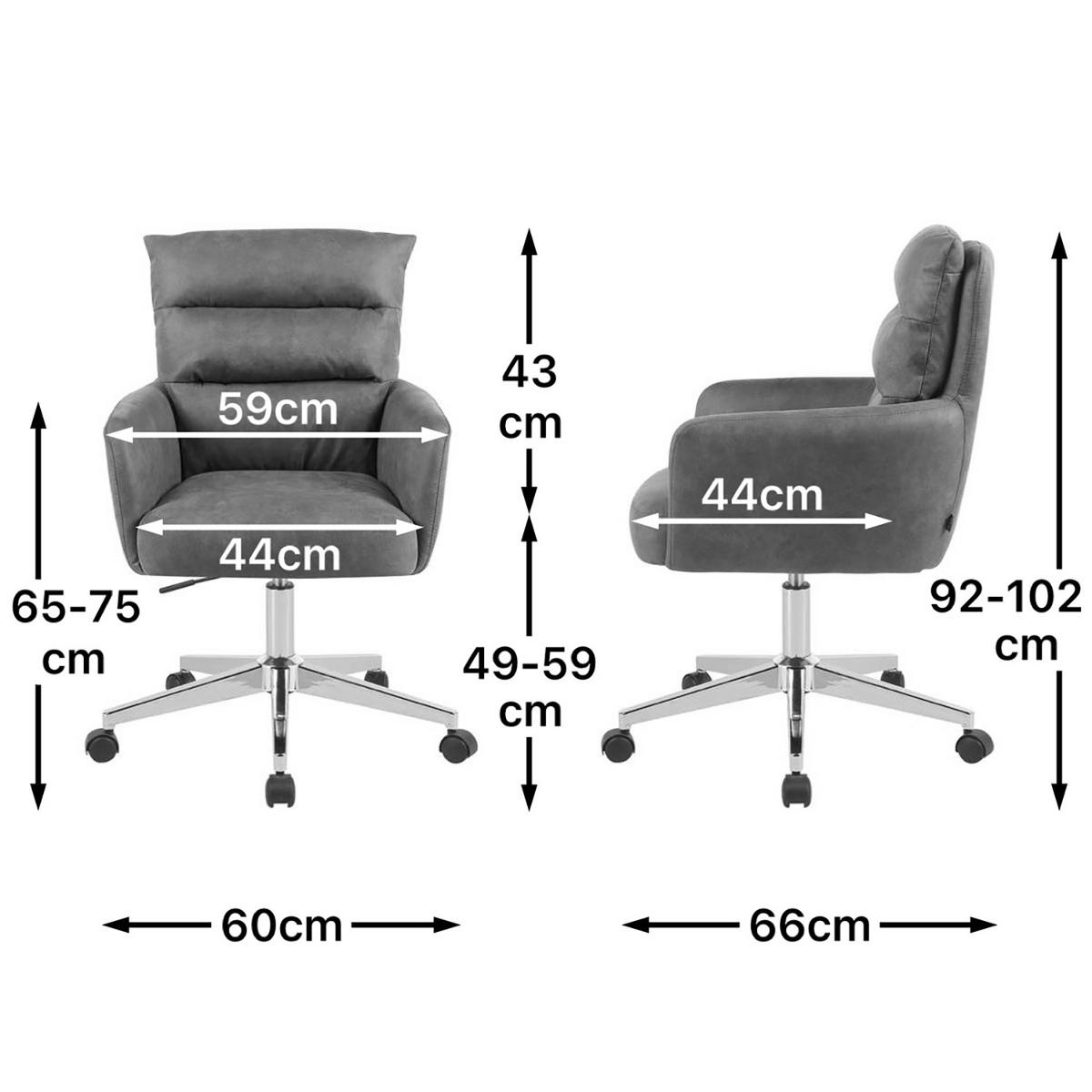 BÜROSTUHL Mika-Svenja - Chromfarben/Grau, Textil/Metall (59/91/66cm) - DUBI Möbel