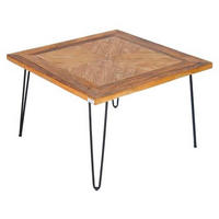 COUCHTISCH in Holz, Metall 70/70/45 cm  - Schwarz/Naturfarben, Romantik / Landhaus, Holz/Metall (70/70/45cm) - Xora