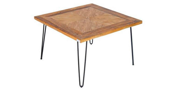 COUCHTISCH in Holz, Metall 70/70/45 cm  - Schwarz/Naturfarben, ROMANTIK / LANDHAUS, Holz/Metall (70/70/45cm) - Xora