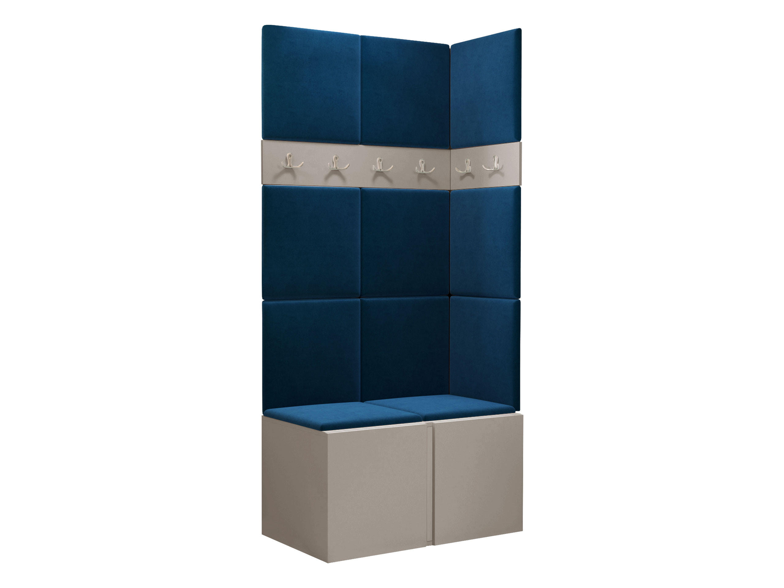 GARDEROBEN-SET Orion I - Kaschmir/Blau, Holzwerkstoff/Kunststoff (84/186/46cm) - MIRJAN24