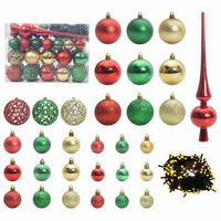 WEIHNACHTSKUGELSET 61 -teilig Mehrfarbig Kunststoff - Eukalyptusholzfarben, Kunststoff (6/27/6cm) - vidaXL