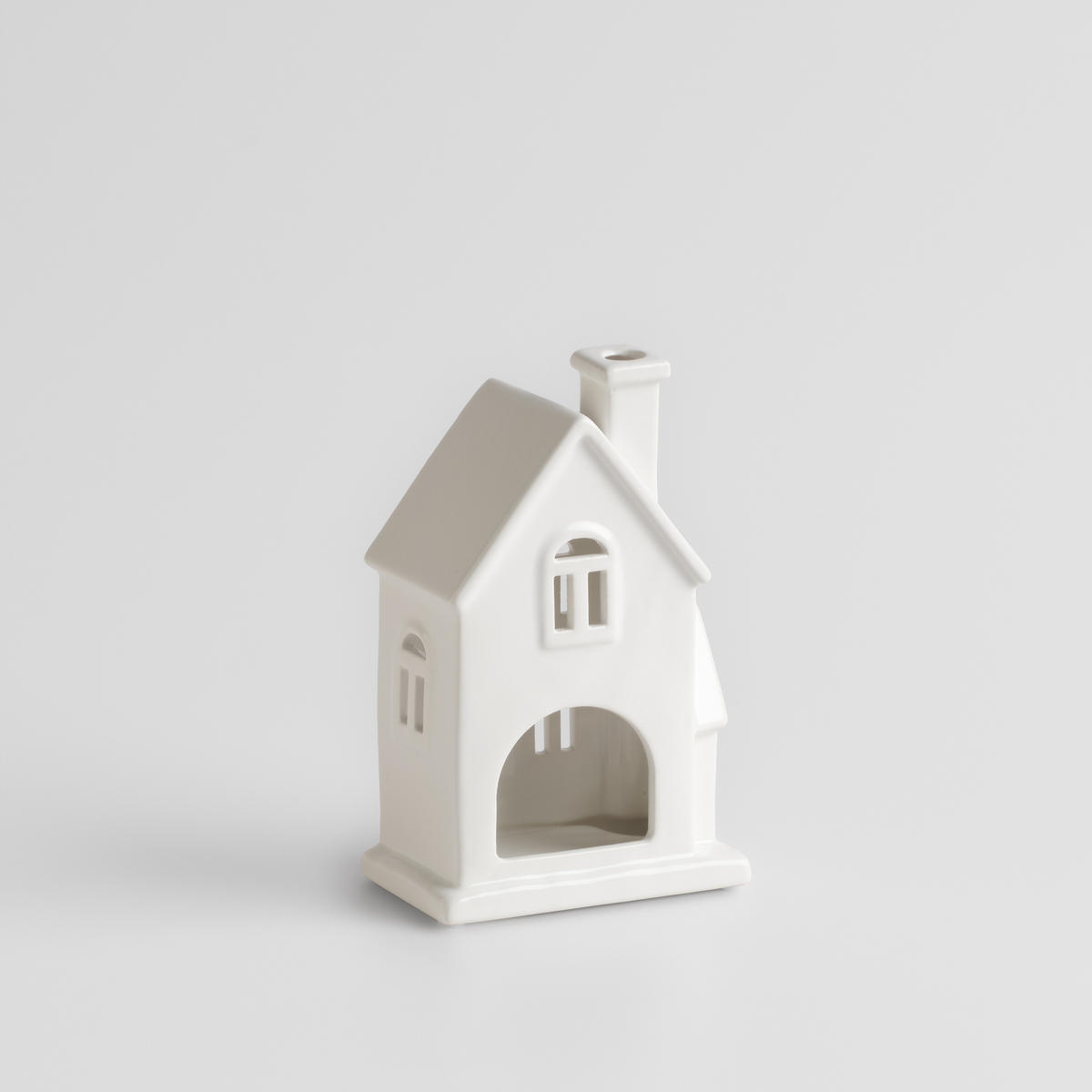 KERZENSTÄNDER Hause, Weiß, 19.5 x 12.5 x 8.5 cm, Dekorative Weihnachtsdeko - Weiß, Keramik (12.5/19.5/8.5cm) - home&you