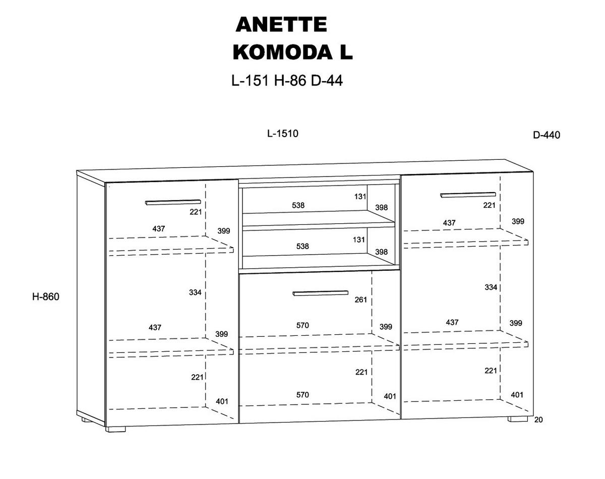 KOMMODE Schwarz, Artisan 151/86/44 - Schwarz, Holzwerkstoff (151/86/44cm) - RAUMHIRSCH FURNITURE