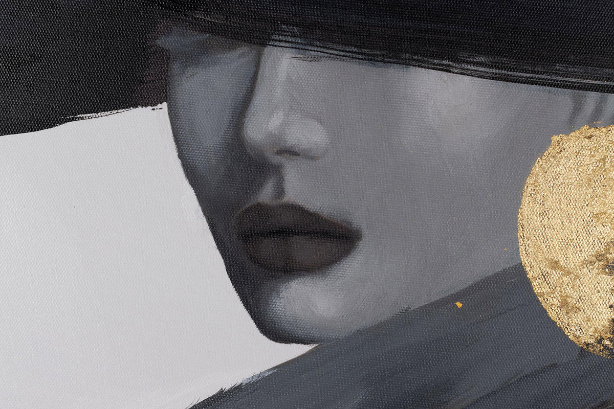 ACRYLBILD HANDGEMALT 60/90 cm - Schwarz, Holz/Textil (60/90cm) - KUNSTLOFT