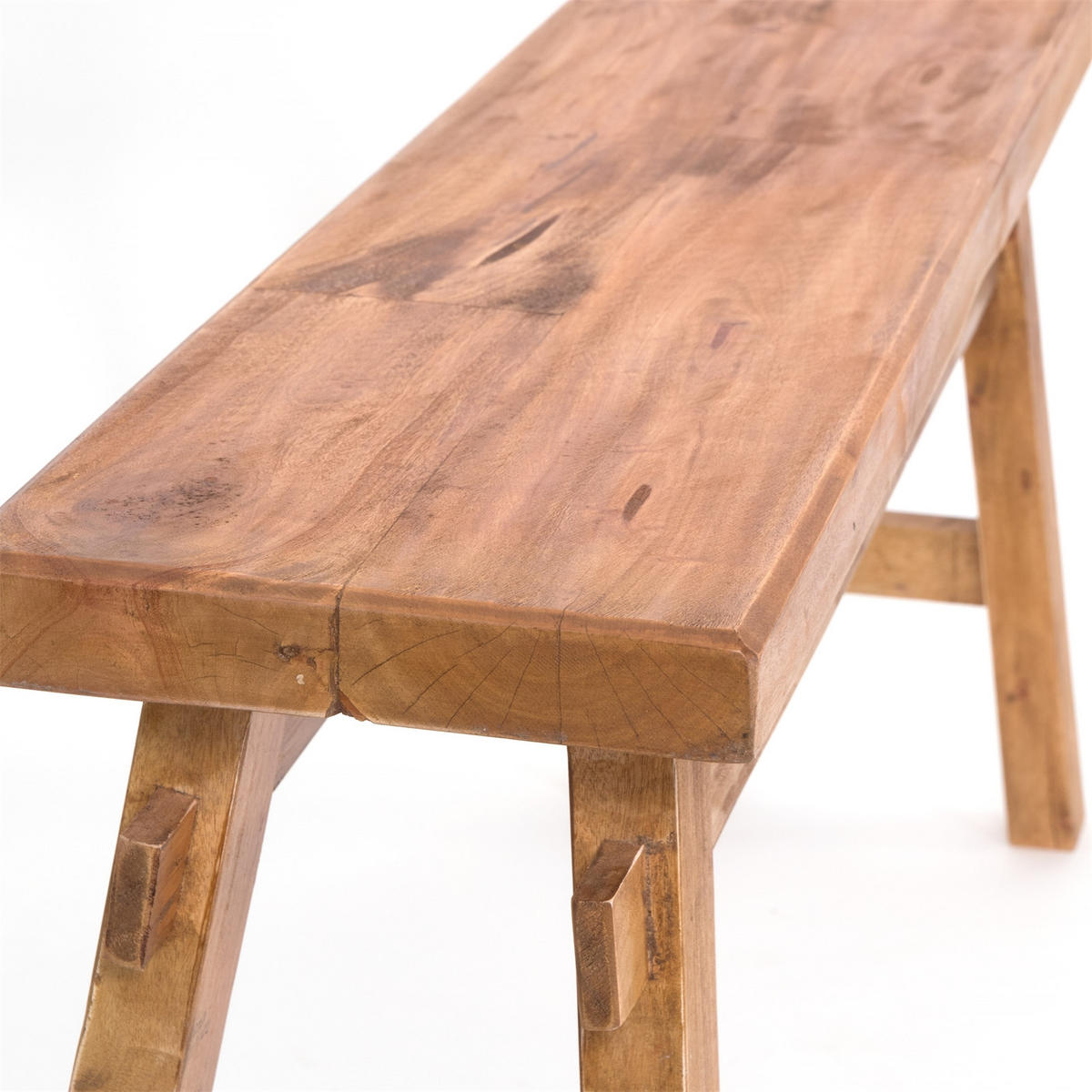 SITZBANK East 118 Mahagoni Recyclingholz massiv 01 natur-vintage - Naturfarben, Holz (118/53/28cm) - DESIGN DELIGHTS