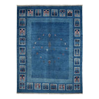 GABBEH-TEPPICH handgeknüpft Rizbaf Blau 213/157 cm Schurwolle - Blau, Textil (157/213cm) - Looma