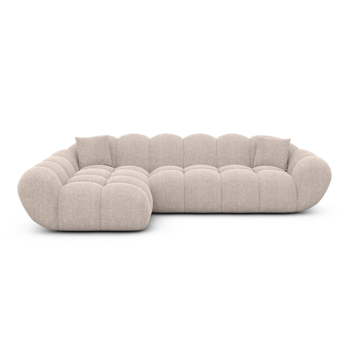 ECKSOFA Liva Beige Strukturstoff L-Form Links - Beige, Textil (265/160cm) - VAROYAL